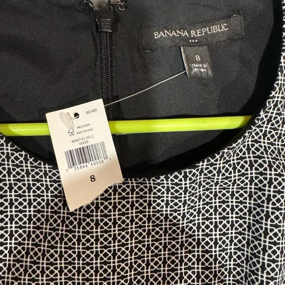 Banana Republic Black and White Geometric Sheath Dress - Picture 3 of 3